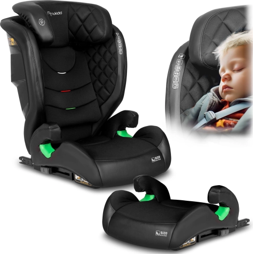 Fotelik samochodowy Nukido Louis czarny 100–150 cm ISOFIX i-Size