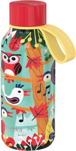 Stalowa butelka termiczna Quokka Kids solid birds z uchwytem 330 ml