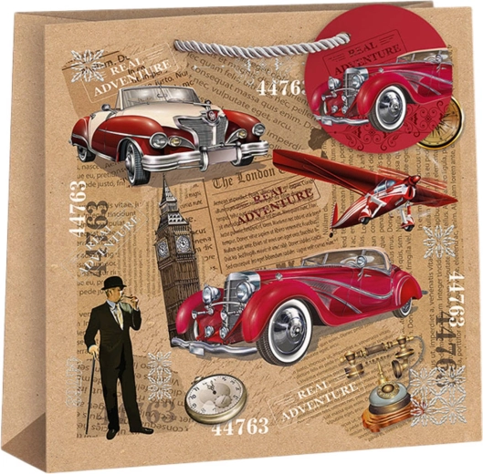 Argus torba prezentowa – czerwony oldtimer 24 × 24 × 11 cm – 1 sztuka