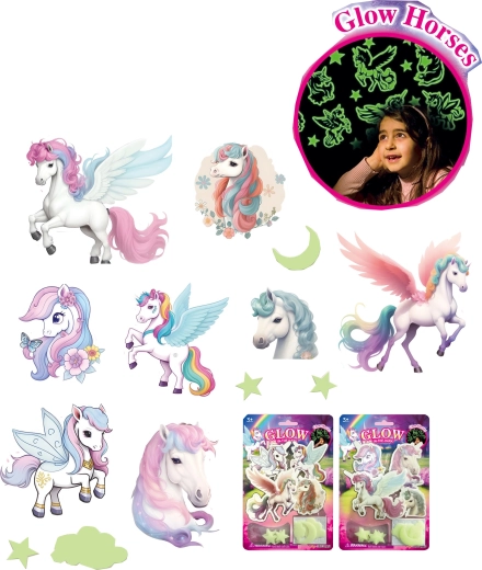 Świecące naklejki księżyc, gwiazdy i jednorożce do pokoju dziecięcego