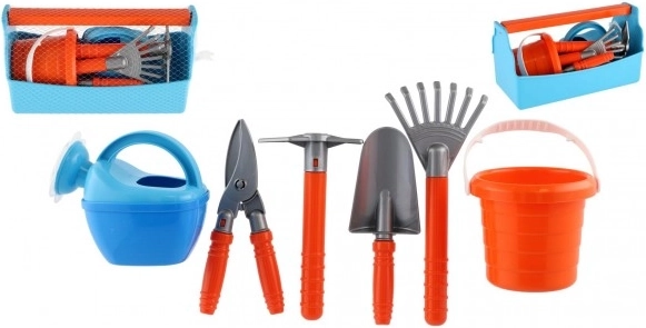 Plastikowy zestaw narzędzi ogrodowych 7 szt. w siatce