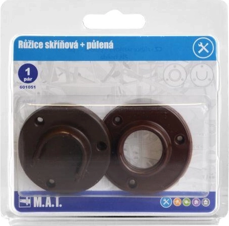 Rozeta szafkowa pełna i dzielona – brązowa (1 para)