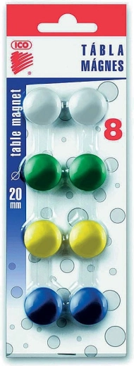Kolorowe magnesy 20 mm, 8 szt. – ICO