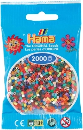 Mini koraliki do zaprasowania Hama – mix kolorów (2000 szt.)