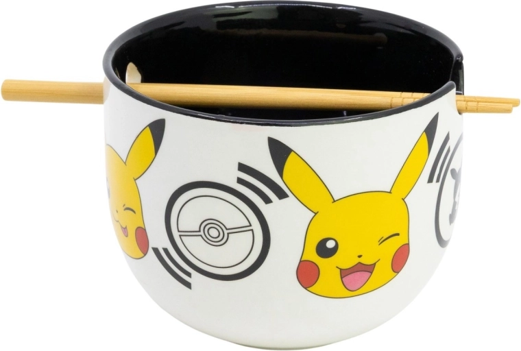 Miseczka ramen Pokémon z pałeczkami Black Logos w pudełku prezentowym - 1 szt.