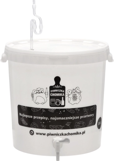 Pojemnik fermentacyjny 30 l z pokrywą, kranikiem, rurką fermentacyjną i uszczelką