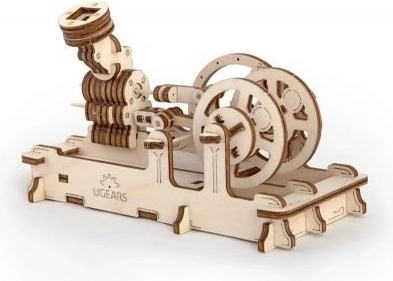 Drewniane puzzle 3D UGEARS Silnik pneumatyczny – model mechaniczny