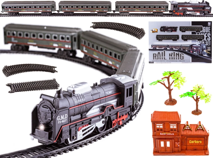 Elektryczna kolejka Rail King – lokomotywa parowa z wagonami pasażerskimi