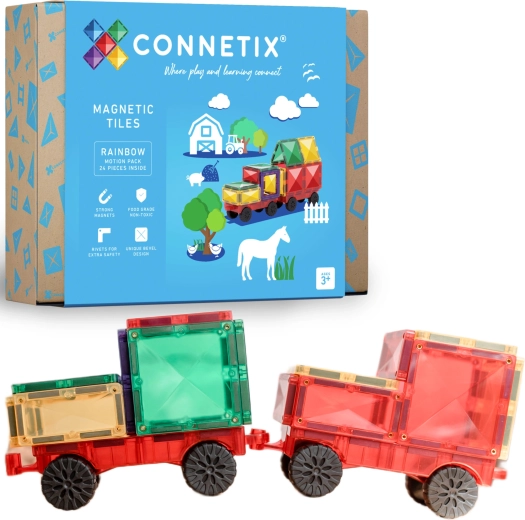 Connetix Rainbow Motion Pack magnetyczne klocki 24 elementy