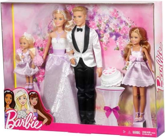 Barbie – ślubny zestaw lalek (4 szt.)