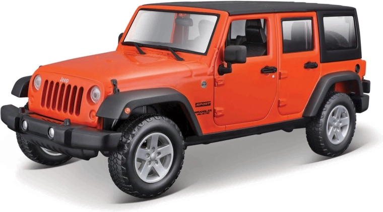 Maisto Jeep Wrangler Unlimited 2015 metalowy pomarańczowy 1:24