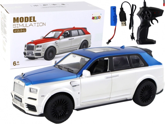Auto RC 1:20 biało-niebieskie z pilotem BVLIIMAN