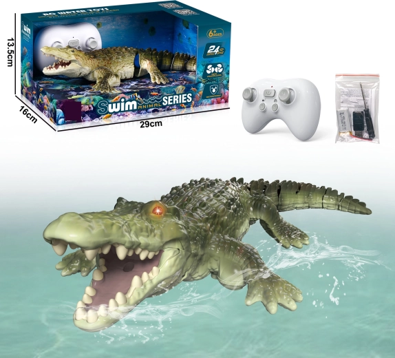 Zdalnie sterowany krokodyl RC zielony