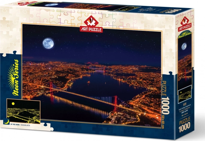 Świecące puzzle Trzy mosty Bosfor - Art Puzzle Neon