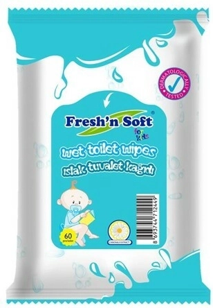 Fresh 'n soft dziecięcy wilgotny papier toaletowy vegan 60 szt.