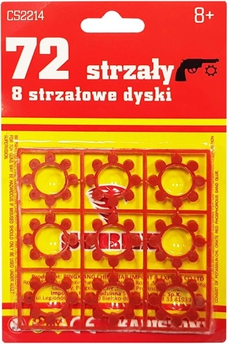 kapiszony na ośmiostrzałowe dyski do dziecięcych pistoletów i rewolwerów