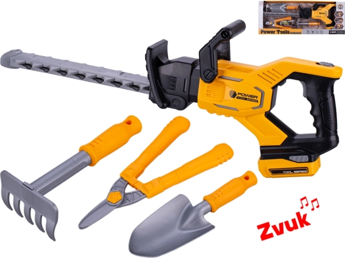 Dziecięce akumulatorowe nożyce do żywopłotu z dźwiękami i akcesoriami 57 cm