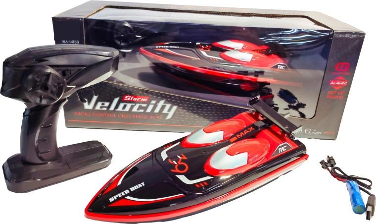 R/C łódź wyścigowa High speed 1:16 czarno-czerwona