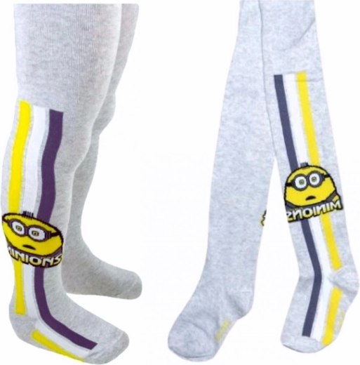 Turkusowe dziecięce rajstopy Minionki
