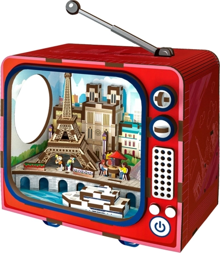 2Kids Toys 3D drewniane puzzle retro TV Paryż