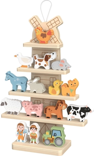 2Kids Toys wiszący drewniany młyn z figurkami – farma