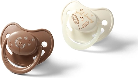 BabyOno silikonowe anatomiczne smoczki 18+ miesięcy, 2 szt. (dzienny + nocny ze świecącym uchwytem)