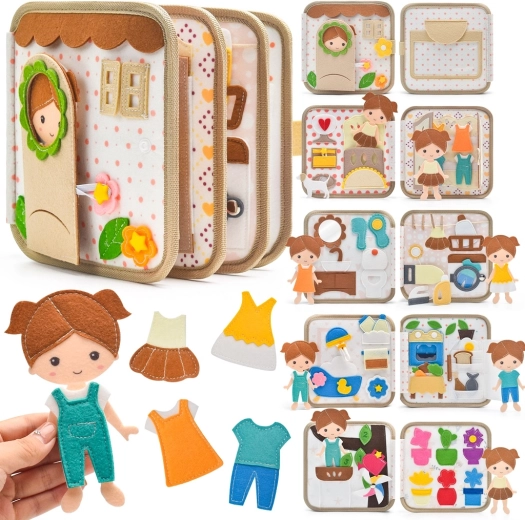 2Kids Toys sensoryczna książka aktywizująca w formie domku z lalką