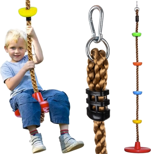 Kruzzel dziecięca huśtawka z liną do wspinaczki 2w1 do 100 kg