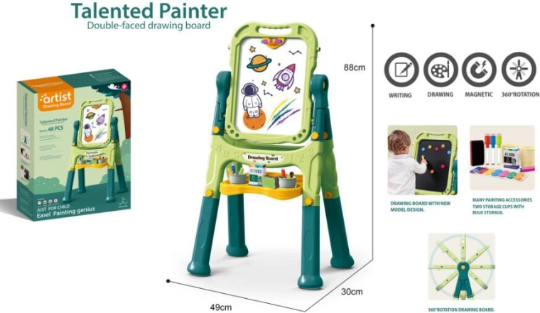 Artystyczna dwustronna tablica 48 elementów zielona