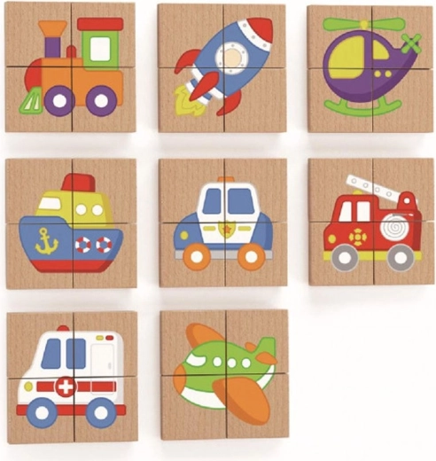 Magnetyczna Drewniana Układanka Viga - Środki Transportu Certyfikat FSC