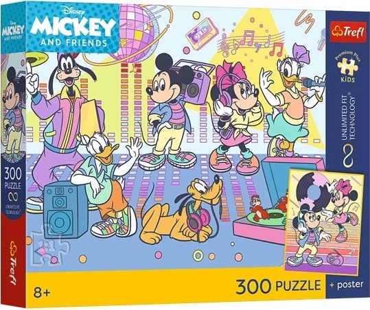 Trefl Disney Mickey i przyjaciele – puzzle 300 elementów z plakatem