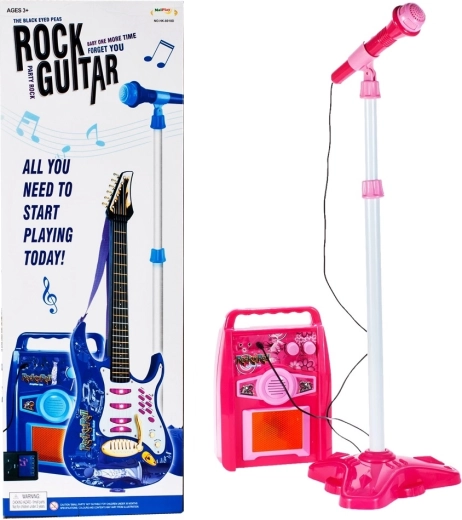 Gitara elektryczna z wzmacniaczem – niebieska