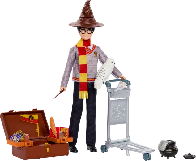 Mattel Harry Potter peron 9¾ zestaw do zabawy – lalka Harry Potter i akcesoria