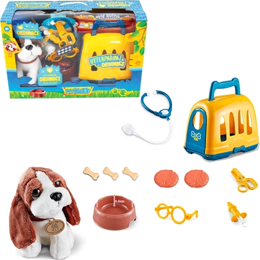 Zestaw weterynaryjny z transporterem i beaglem
