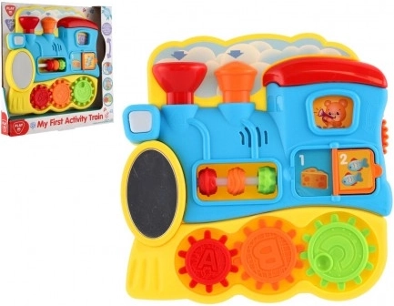 Edukacyjny pociąg z aktywnościami dla najmłodszych ze światłem i dźwiękami