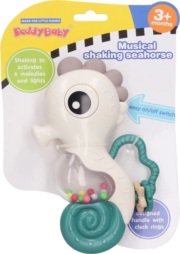 Grzechotka konik morski z muzyką i światłami 16 cm