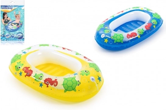 Łódka/Raft dmuchany dla dzieci 102x69 cm, 2 kolory, w woreczku, 3–6 lat