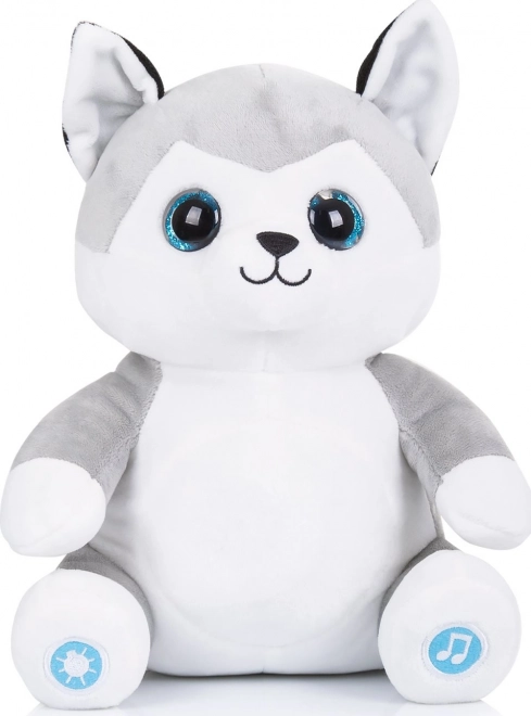 Pluszowy husky ze światełkami i muzyką CHIPOLINO