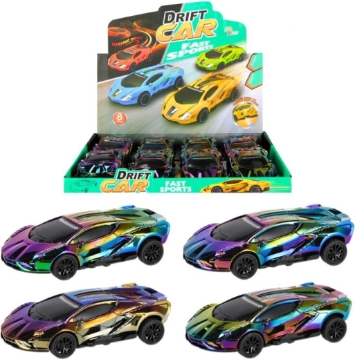 Driftowe auto wyścigowe z efektem kameleona (napęd pull-back)