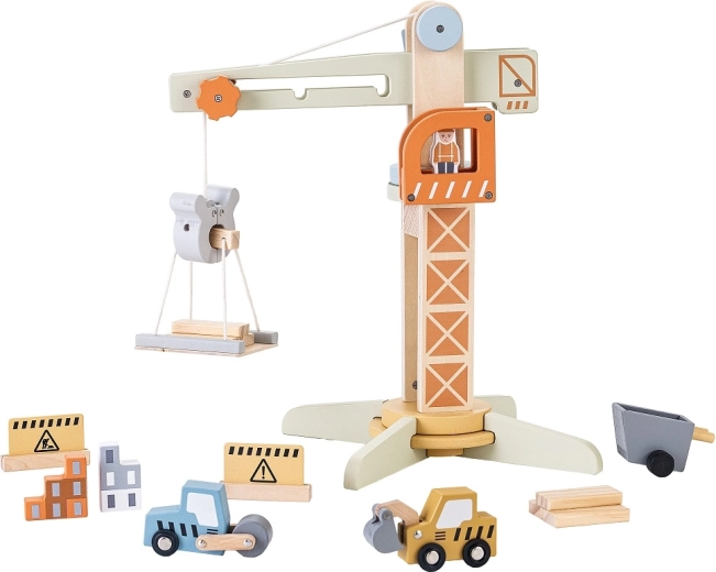 2Kids Toys drewniany dźwig z akcesoriami