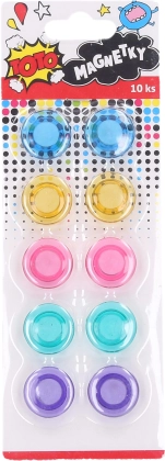 Kolorowe okrągłe magnesy 20mm 10szt