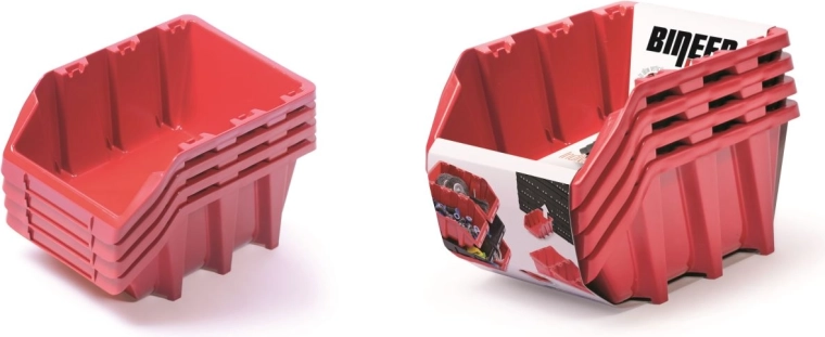 Zestaw pudełek do przechowywania BINEER Long, 4 szt., czerwony