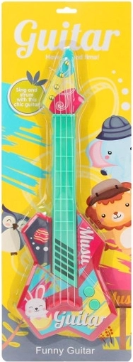 Kolorowa gitara ze zwierzątkami 42 cm