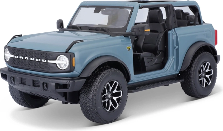 Maisto 2021 Ford Bronco Badlands bez drzwi niebieski 1:18