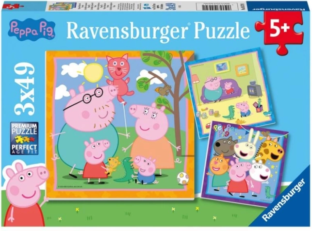 Puzzle Świnka Peppa 3x49 kawałków