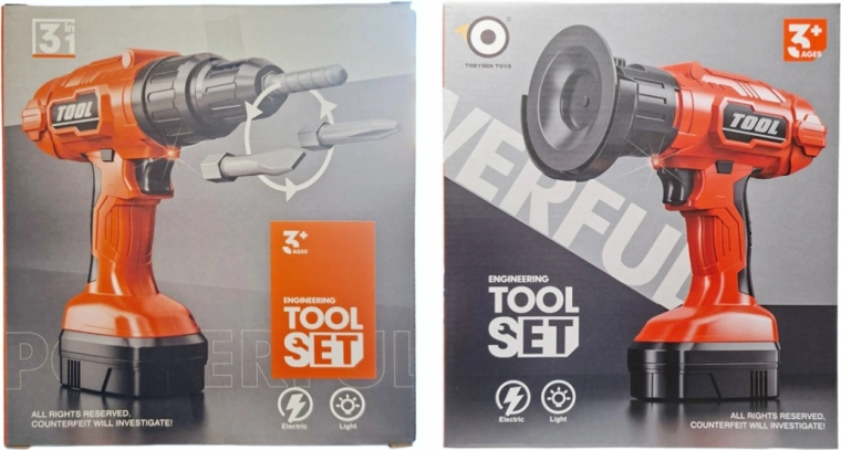 Dziecięca elektryczna wiertarka i szlifierka 2w1 – zestaw narzędzi na baterie