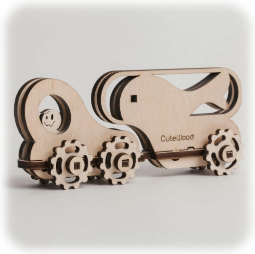 CuteWood drewniane puzzle 3D Rybí wóz
