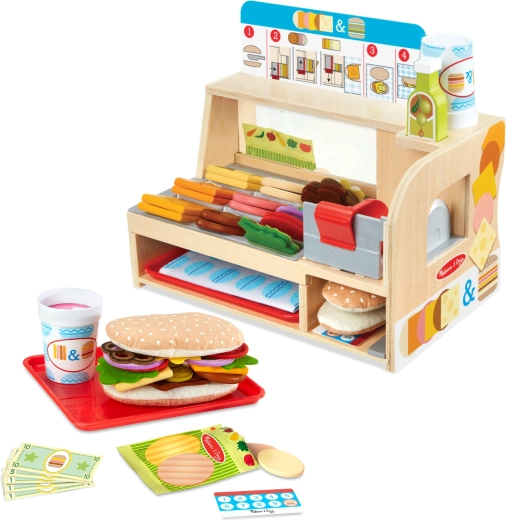 Melissa & Doug drewniany lad do kanapek z zestawem Slice & Stack (52 elementy)