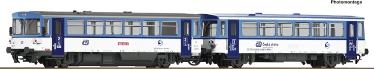 Roco spalinowy wagon silnikowy ČD 810 472-1 z wagonem doczepnym BDtax (Najbrt), TT