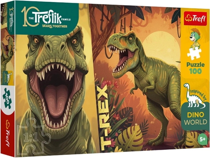 Puzzle Trefl Inspired by Dino World – T-Rex Rodzina Treflików 100 elementów